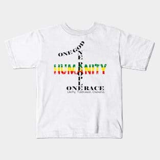 Unity Tolerance Oneness One God One People One Race Kids T-Shirt